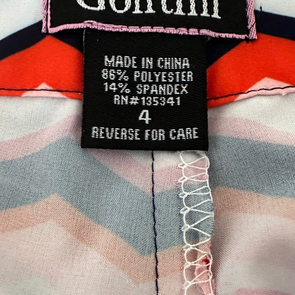 GOLFTINI Women’s Sz 4 “Screwball” Golf Skort Side Zip Chevron Print - Picture 4 of 5